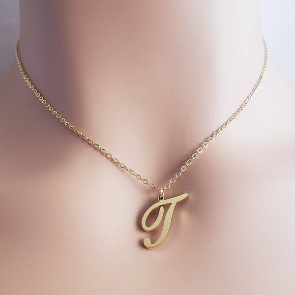 Jewelry Initial T Gold Necklace Poshmark